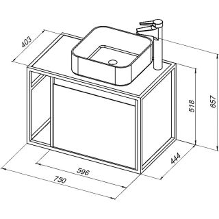 Тумба под раковину Aquanet Nova Lite Loft 261653 R 75 см дуб рошелье